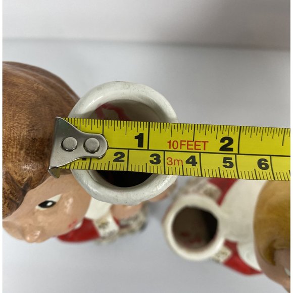 Vintage Ceramic Candle Holders Carolers Choir Girl & Boy Christmas Decor Mcm - Picture 9 of 9